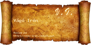Vágó Irén névjegykártya